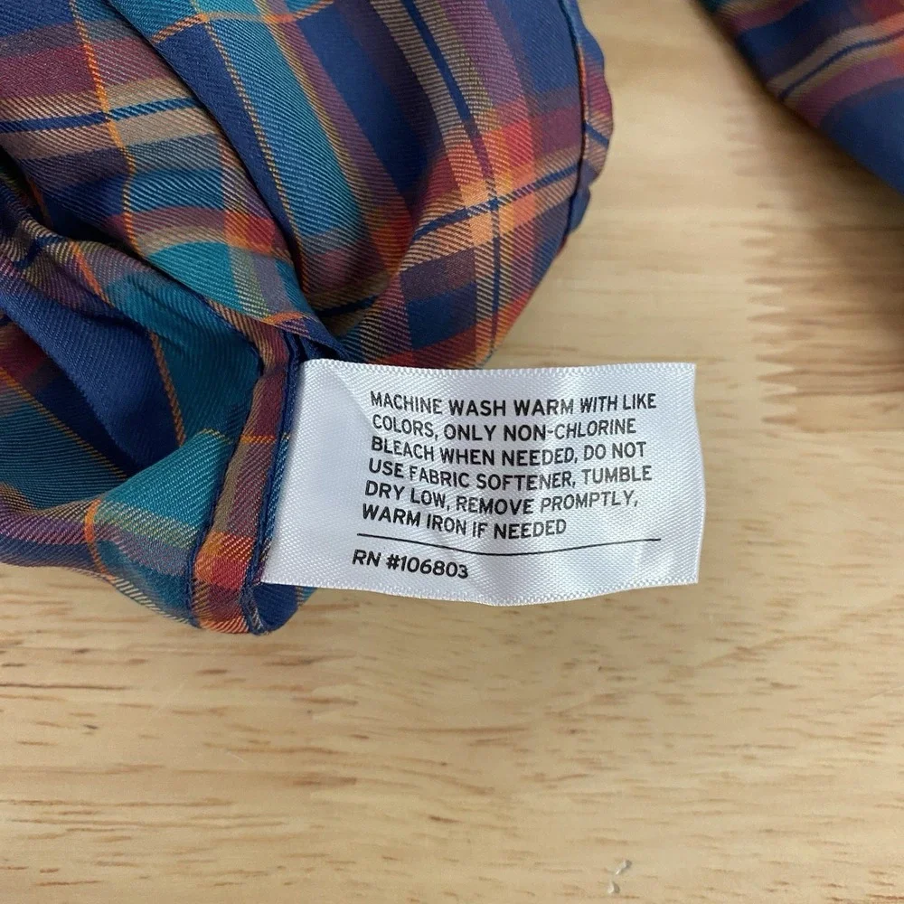 Duluth Shirt Men's Large Long Sleeve Blue Plaid Duluth‎ Untucked Nylon Stretch - Picture 9 of 12